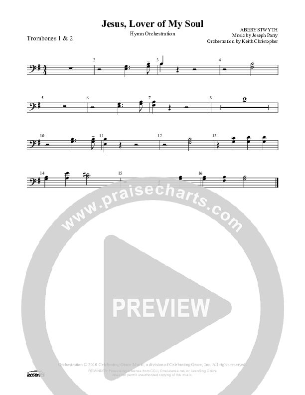 Jesus Lover Of My Soul Trombone 1/2 ()