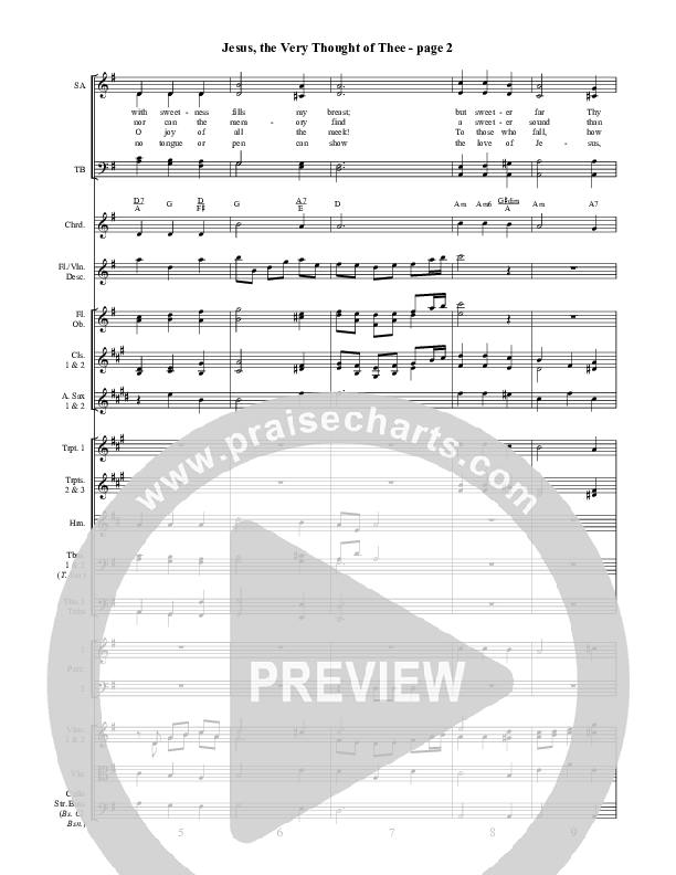Jesus The Very Thought Of Thee Conductor's Score ()