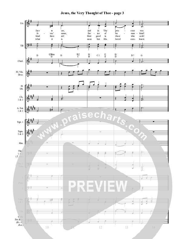 Jesus The Very Thought Of Thee Conductor's Score ()
