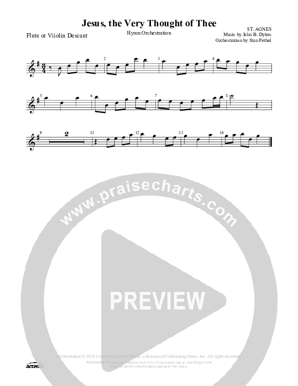 Jesus The Very Thought Of Thee Flute ()