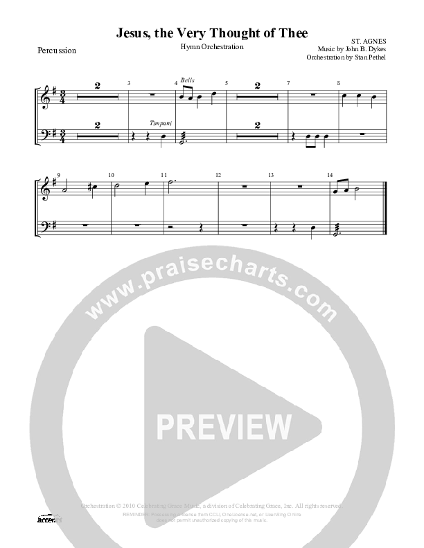 Jesus The Very Thought Of Thee Percussion ()