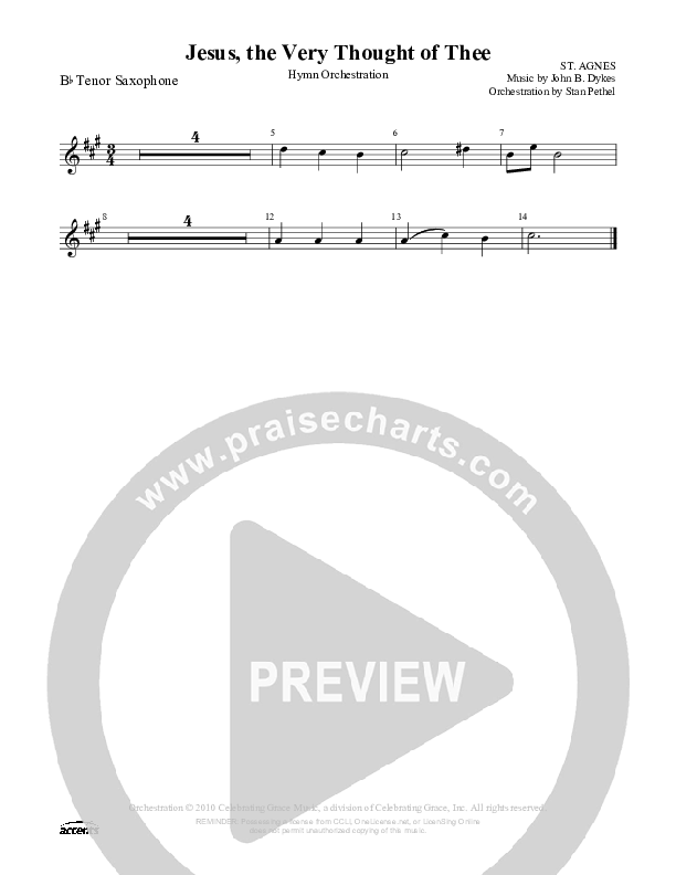 Jesus The Very Thought Of Thee Tenor Sax 2 ()