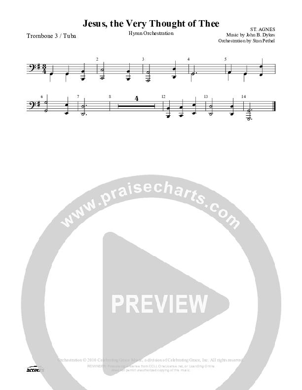 Jesus The Very Thought Of Thee Trombone 3/Tuba ()