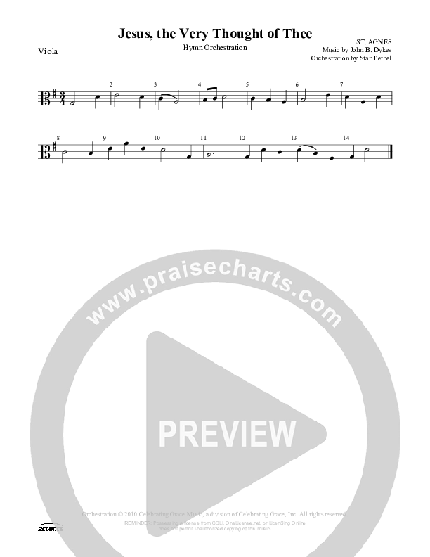 Jesus The Very Thought Of Thee Viola ()