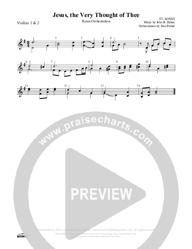 Jesus The Very Thought Of Thee Violin 1/2 ()