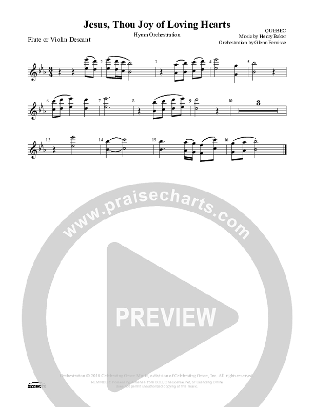 Jesus Thou Joy Of Loving Hearts Flute ()