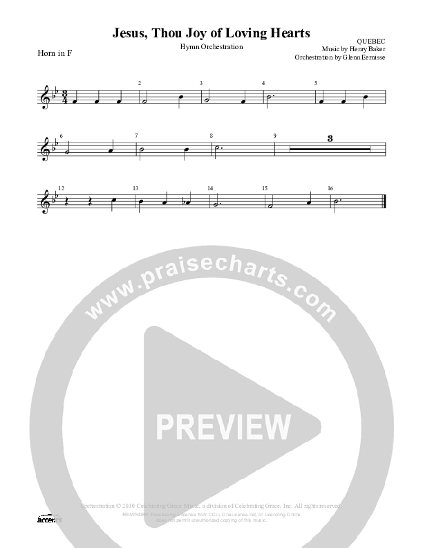 Jesus Thou Joy Of Loving Hearts French Horn ()