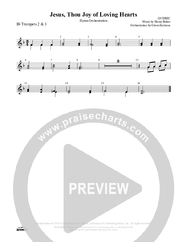 Jesus Thou Joy Of Loving Hearts Trumpet 2/3 ()