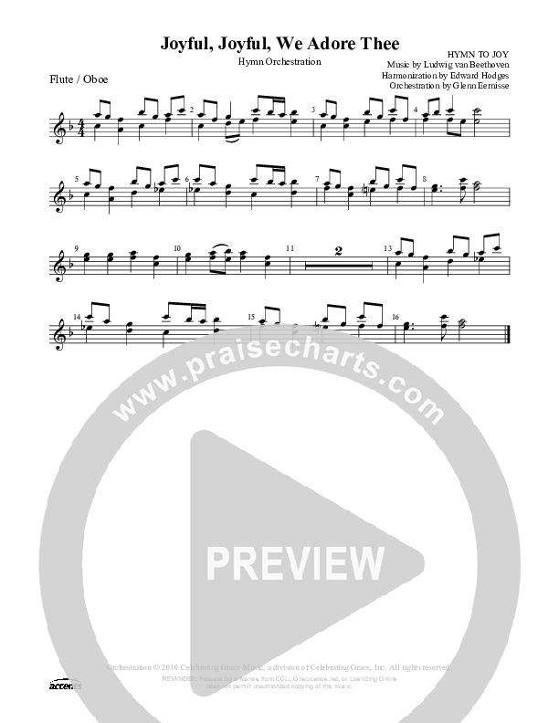 Joyful Joyful We Adore Thee Flute/Oboe ()