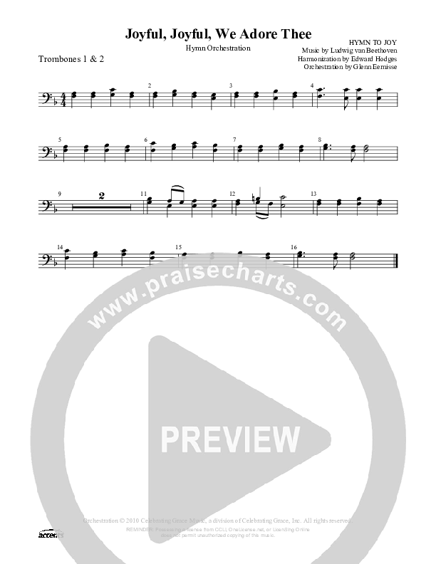 Joyful Joyful We Adore Thee Trombone 1/2 ()