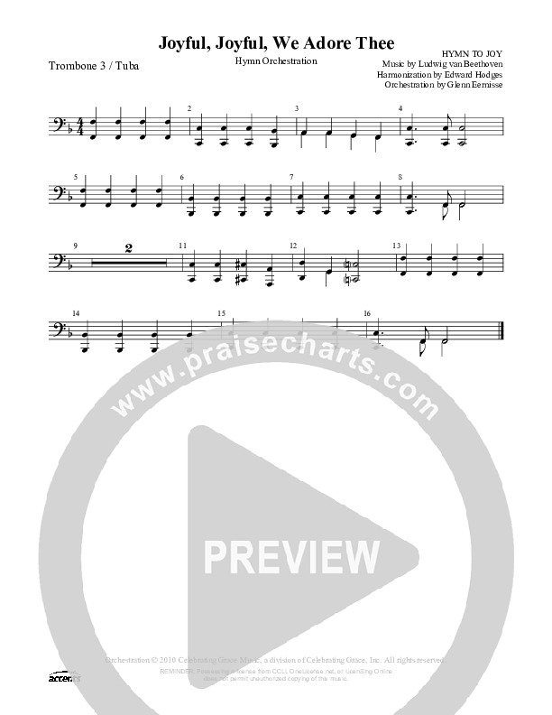 Joyful Joyful We Adore Thee Trombone 3/Tuba ()