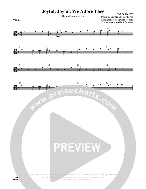 Joyful Joyful We Adore Thee Viola ()