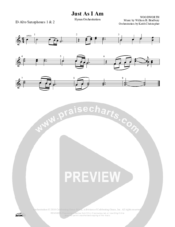 Just As I Am Alto Sax 1/2 ()