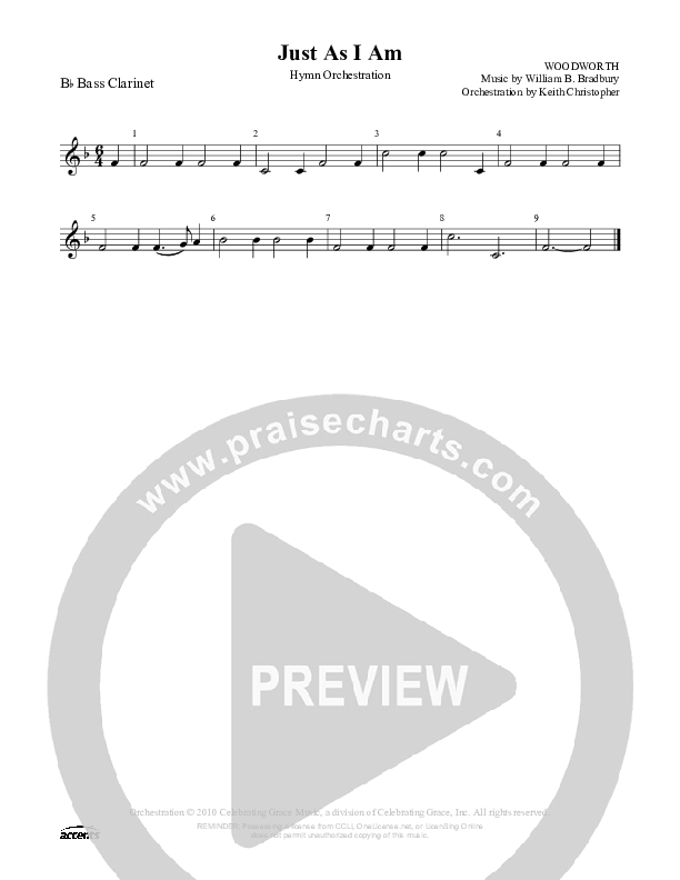 Just As I Am Bass Clarinet ()