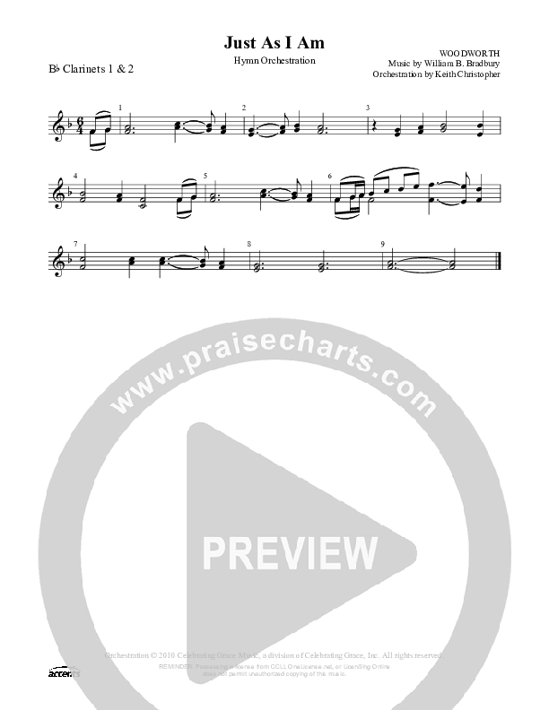 Just As I Am Clarinet 1/2 ()
