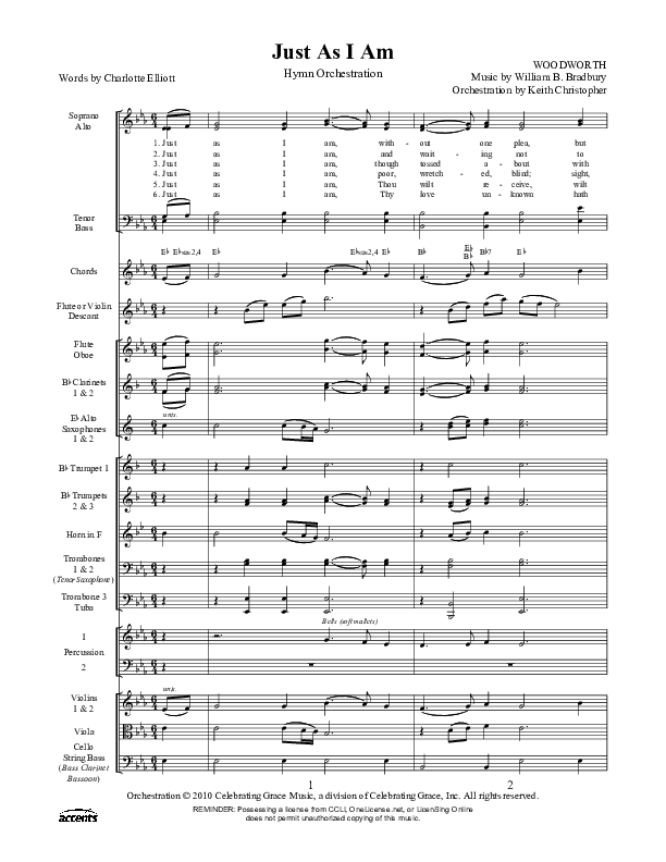 Just As I Am Orchestration ()