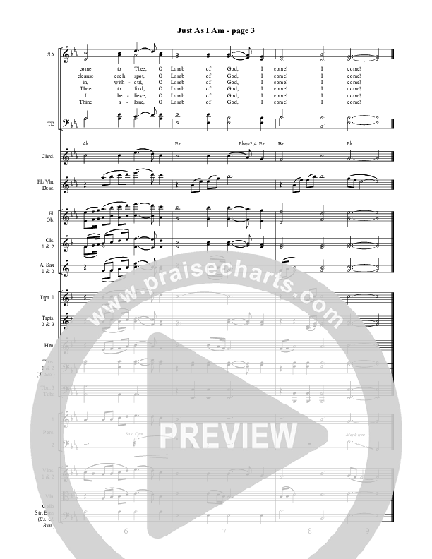 Just As I Am Conductor's Score ()