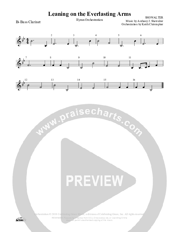 Leaning On The Everlasting Arms Bass Clarinet ()