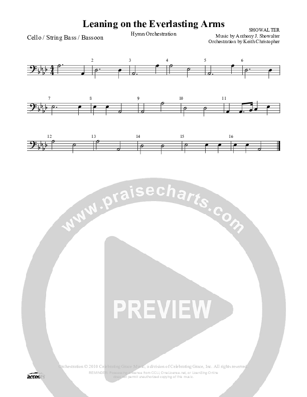 Leaning On The Everlasting Arms Cello/Bass ()