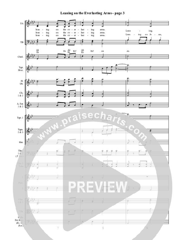 Leaning On The Everlasting Arms Conductor's Score ()