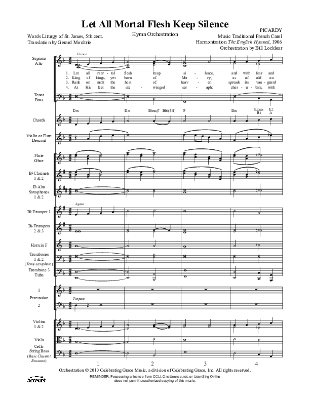 Let All Mortal Flesh Keep Silence Orchestration ()