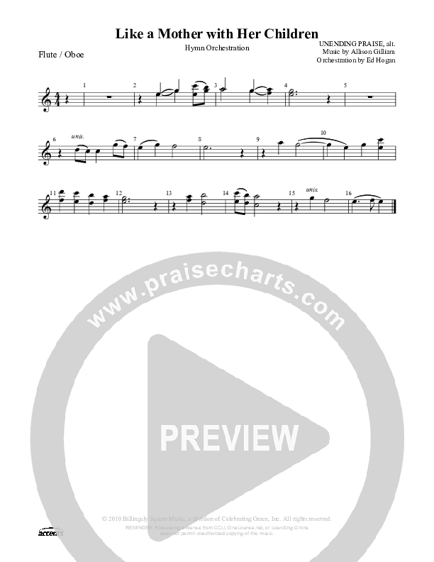 Like A Mother With Her Children Flute/Oboe ()