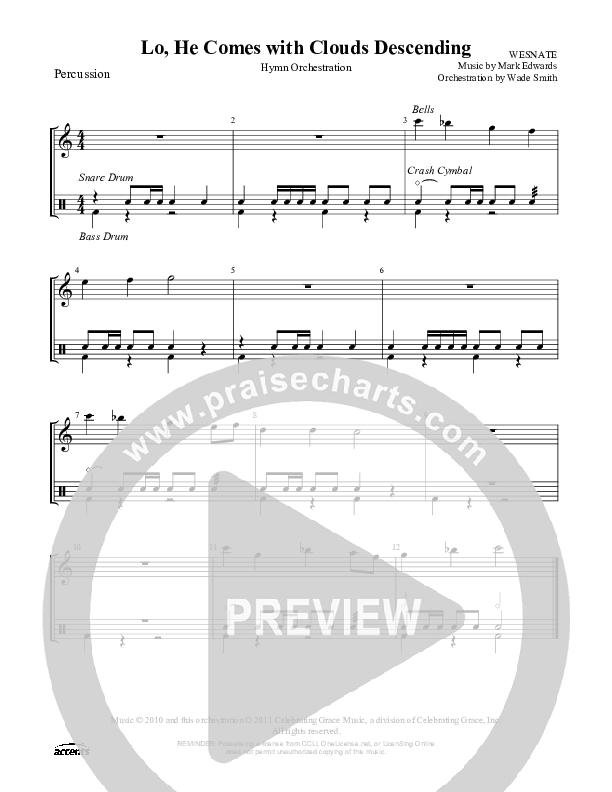 Lo He Comes With Clouds Descending Percussion ()