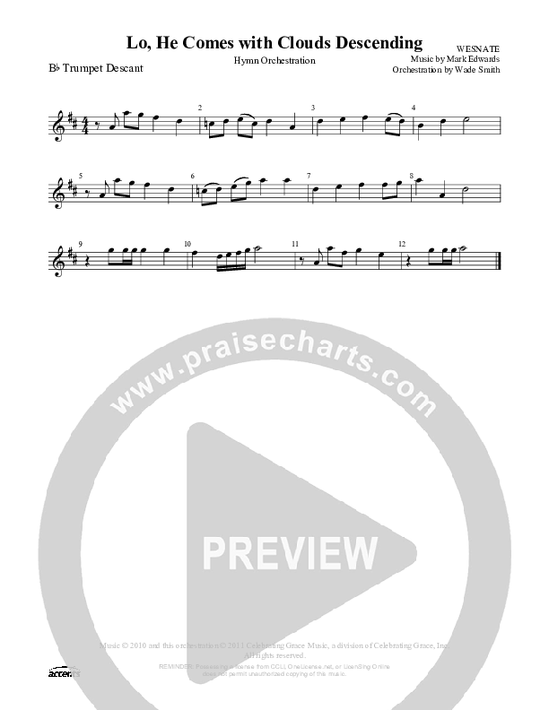 Lo He Comes With Clouds Descending    Trumpet ()