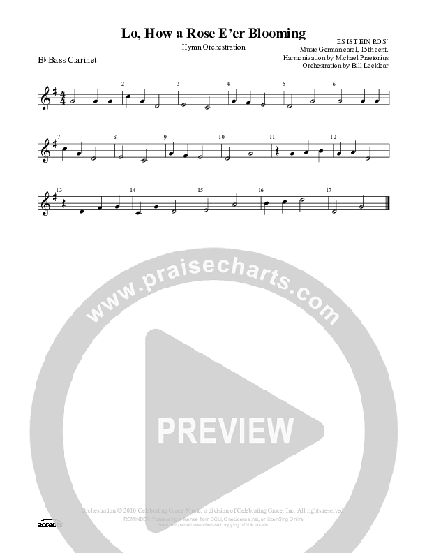 Lo How A Rose Eer Blooming Bass Clarinet ()