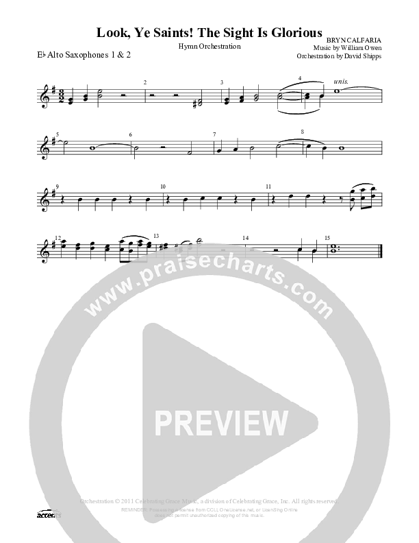 Look Ye Saints  The Sight Is Glorious Alto Sax 1/2 ()
