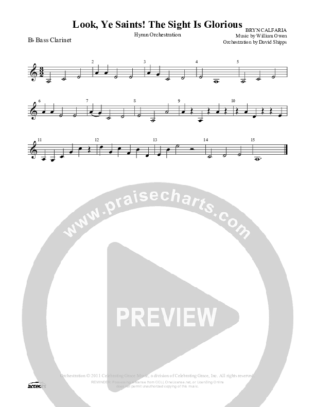 Look Ye Saints  The Sight Is Glorious Bass Clarinet ()