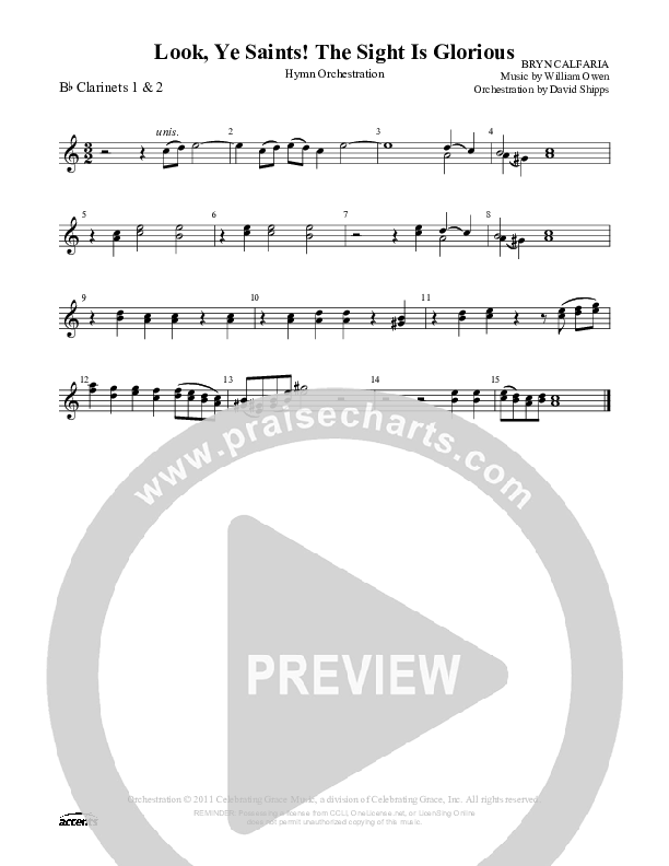 Look Ye Saints  The Sight Is Glorious Clarinet 1/2 ()