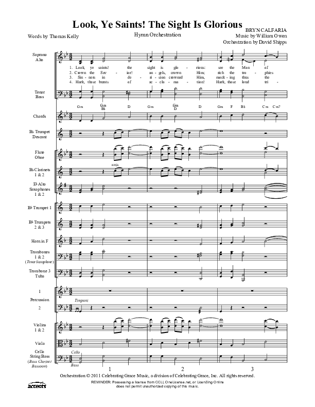 Look Ye Saints  The Sight Is Glorious Orchestration ()