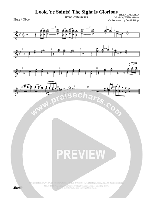 Look Ye Saints  The Sight Is Glorious Flute/Oboe ()