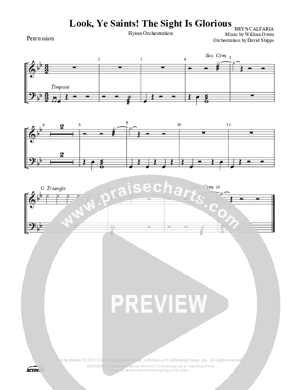 Look Ye Saints  The Sight Is Glorious Percussion ()