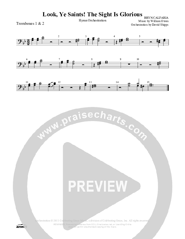 Look Ye Saints  The Sight Is Glorious Trombone 1/2 ()