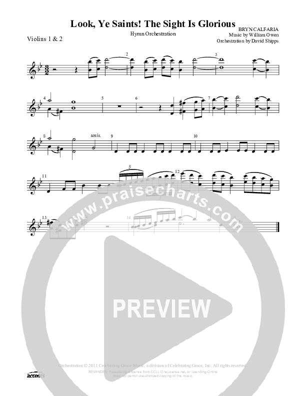 Look Ye Saints  The Sight Is Glorious Violin 1/2 ()