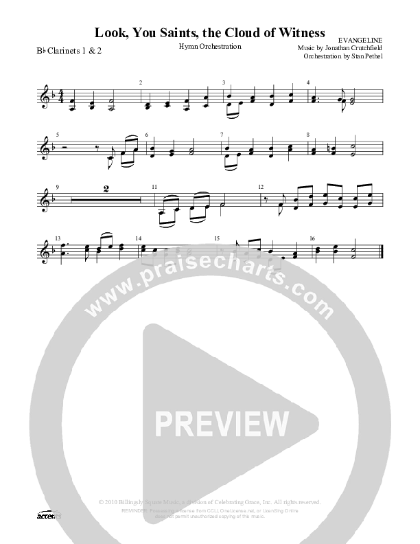 Look You Saints The Cloud Of Witness Clarinet 1/2 ()