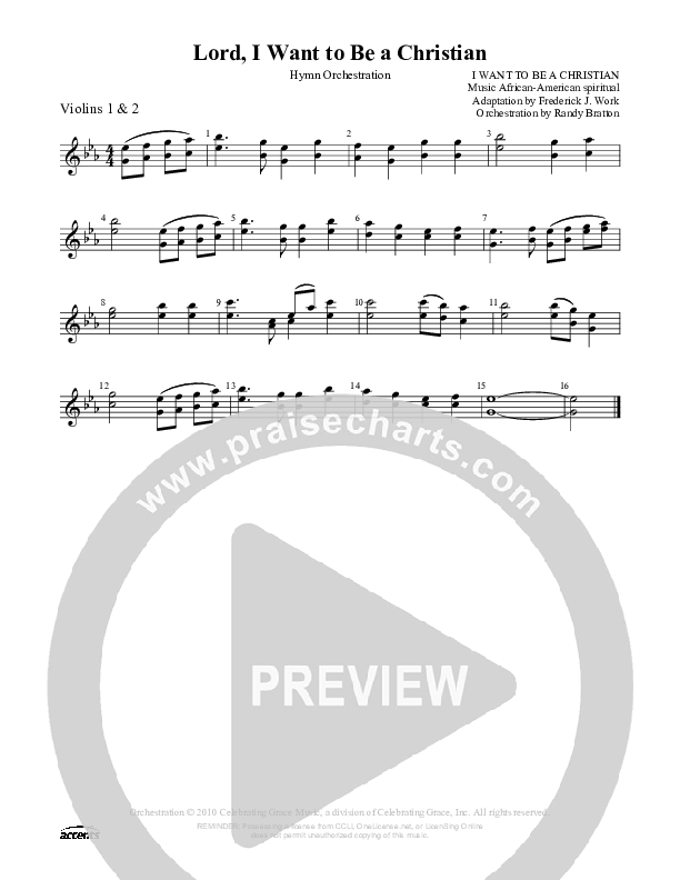 Lord I Want To Be A Christian Violin 1/2 ()