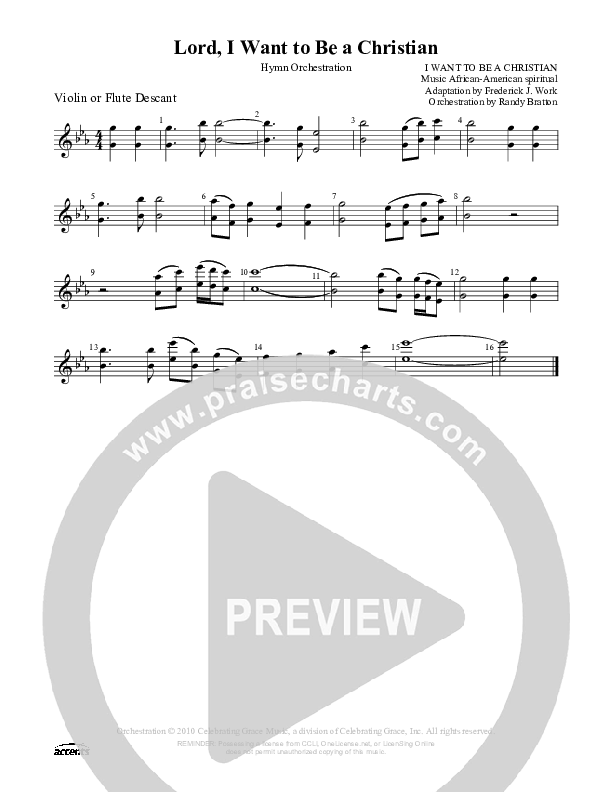 Lord I Want To Be A Christian Violins ()