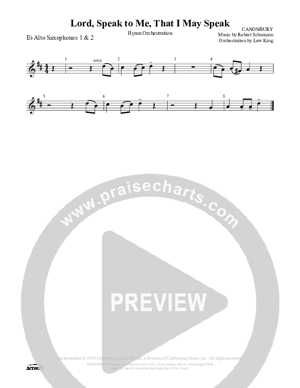 Lord Speak To Me That I May Speak Alto Sax 1/2 ()