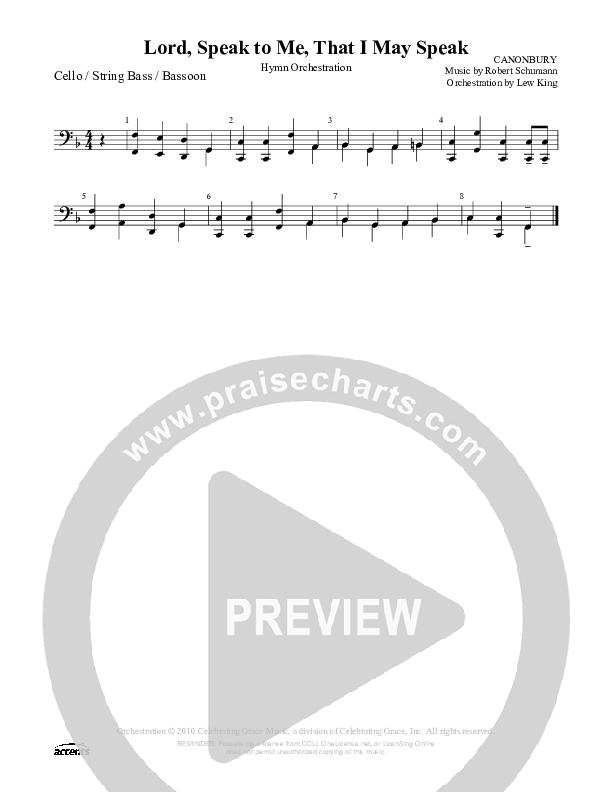 Lord Speak To Me That I May Speak Cello/Bass ()