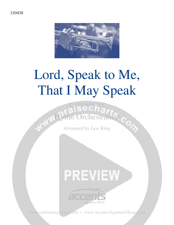 Lord Speak To Me That I May Speak Orchestration ()