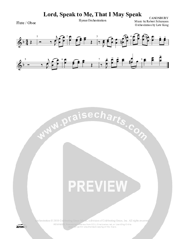 Lord Speak To Me That I May Speak Flute/Oboe ()