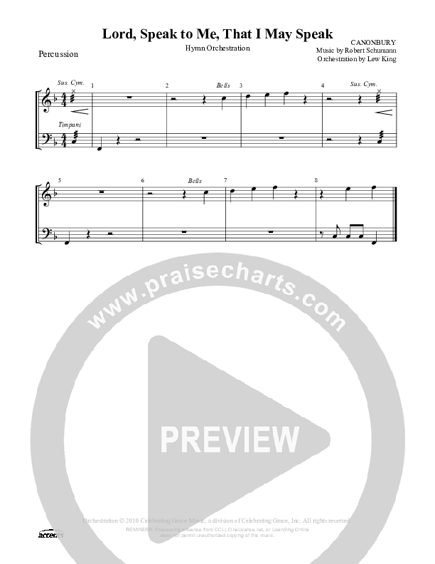 Lord Speak To Me That I May Speak Percussion ()
