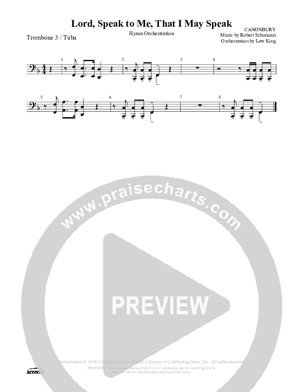 Lord Speak To Me That I May Speak Trombone 3/Tuba ()