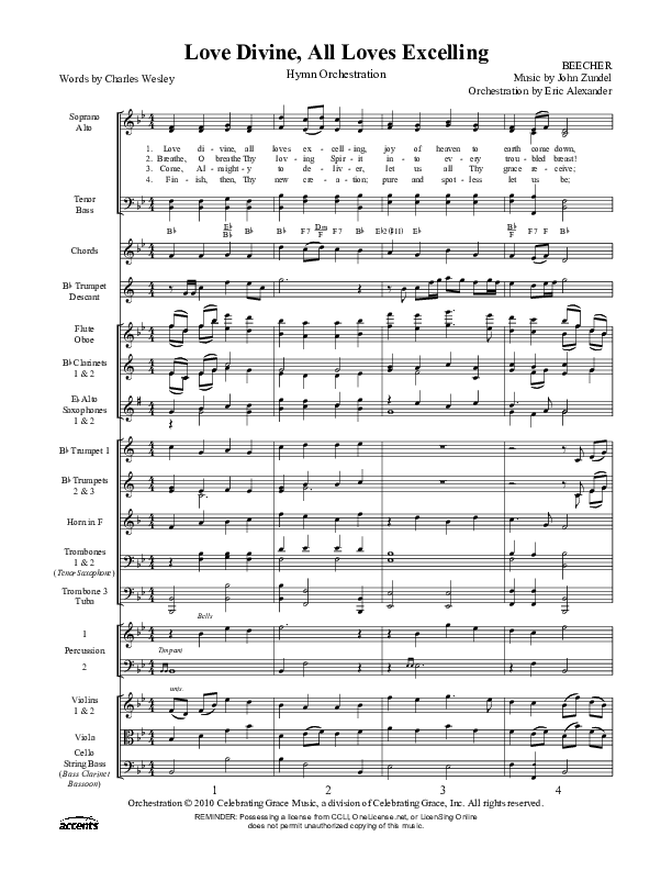 Love Divine All Loves Excelling Conductor's Score ()
