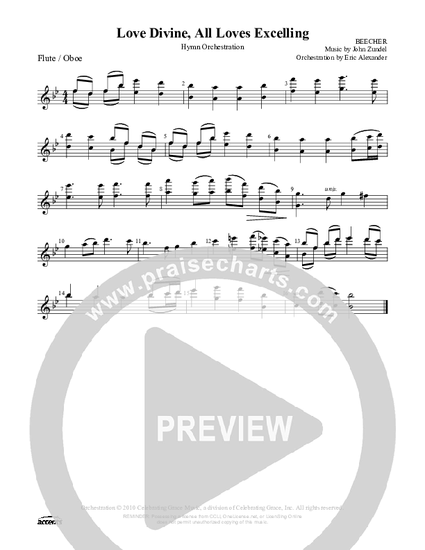 Love Divine All Loves Excelling Flute/Oboe ()