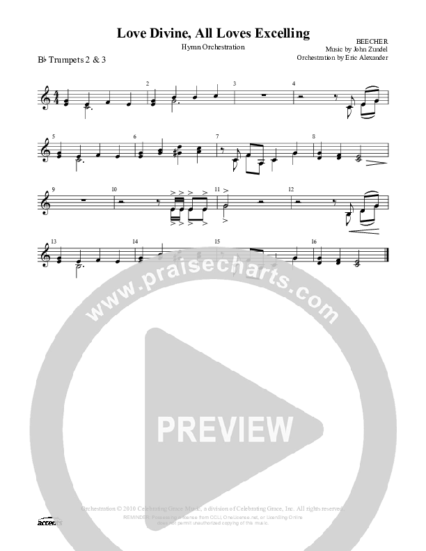 Love Divine All Loves Excelling Trumpet 2/3 ()