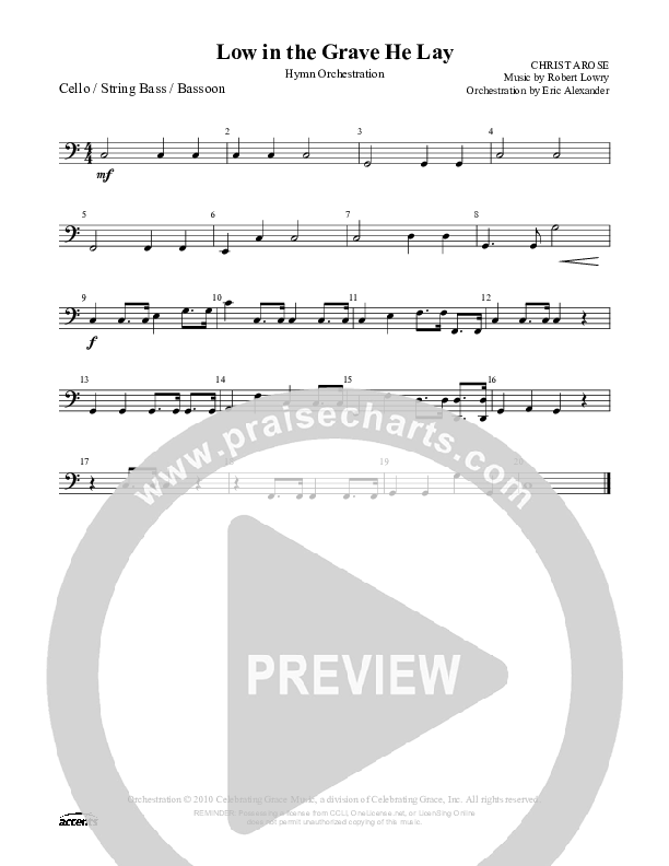 Low In The Grave He Lay Cello/Bass ()